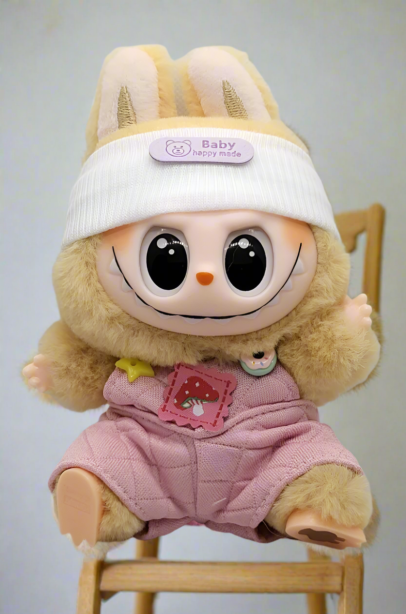 Labubu Baby Mode – Happy Overalls Edition