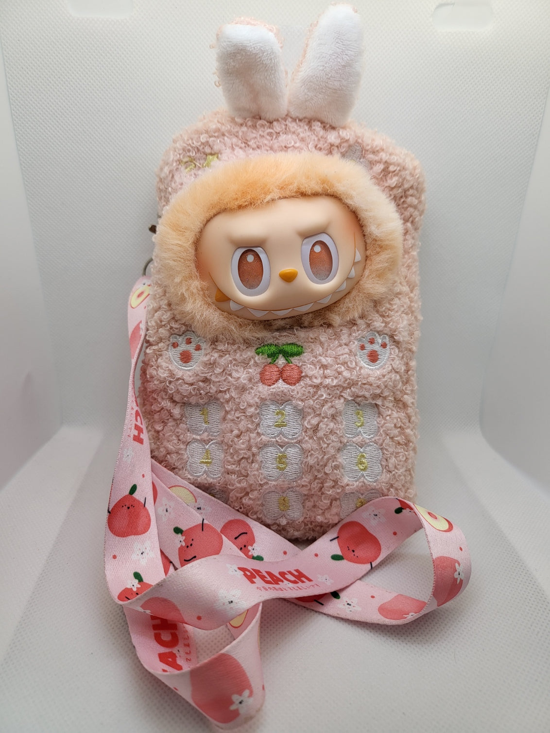 Labubu Peachy Plush Phone Bag Edition
