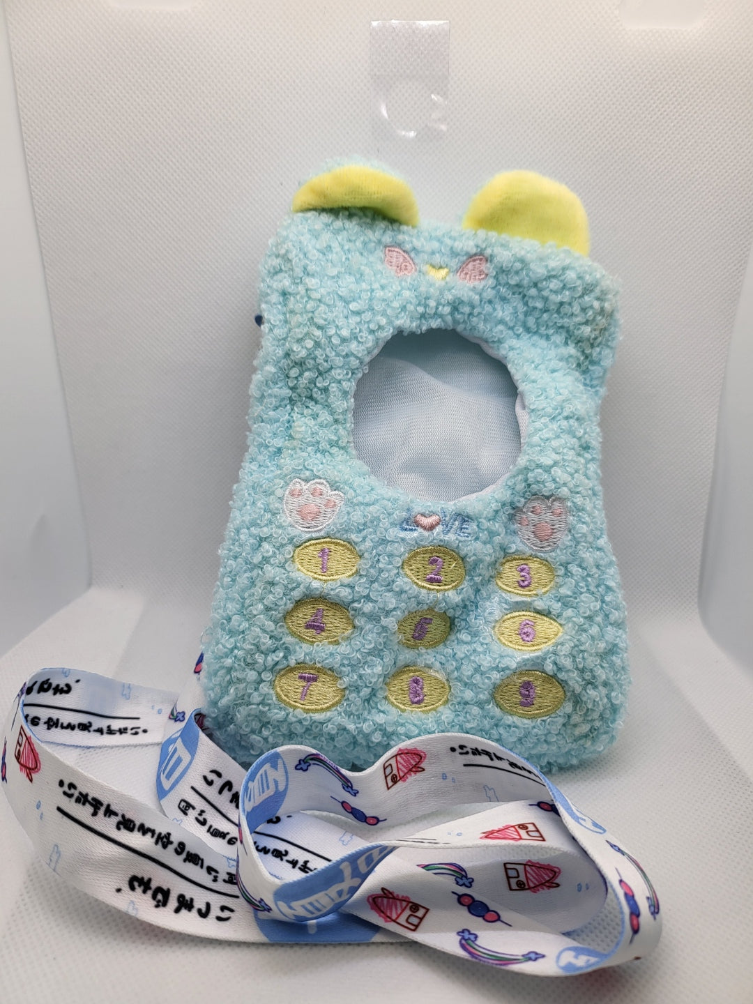 Labubu Fun Accessory – Blue Plush Phone Bag Edition