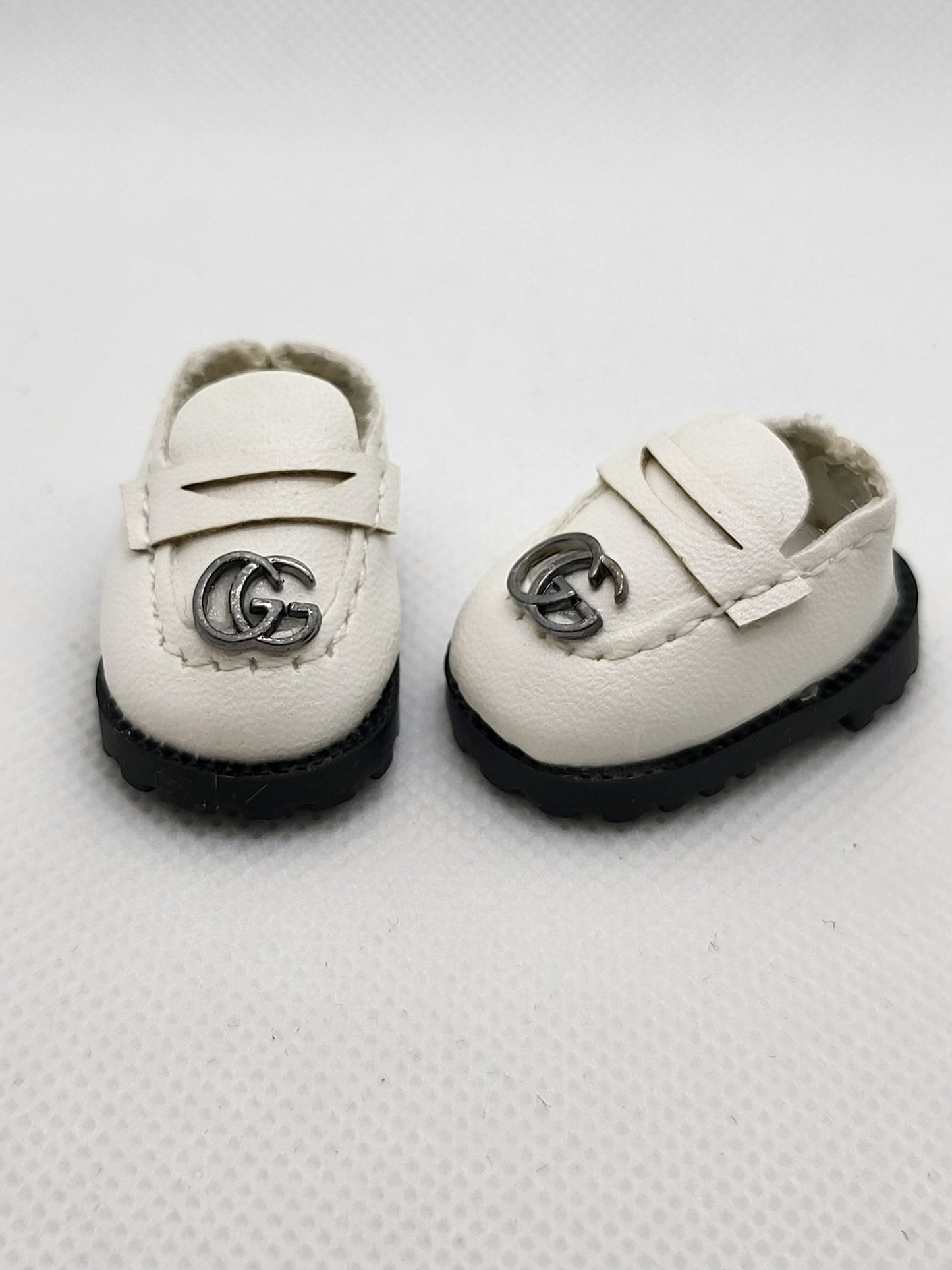 Labubu Luxe Loafers – White GG Edition