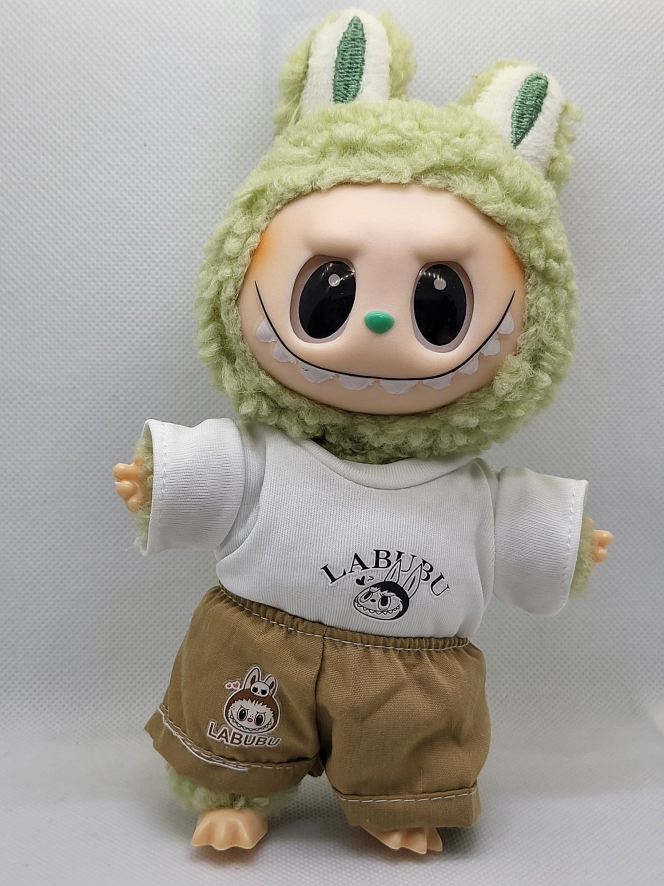 Labubu Casual Classic – White & Khaki Edition