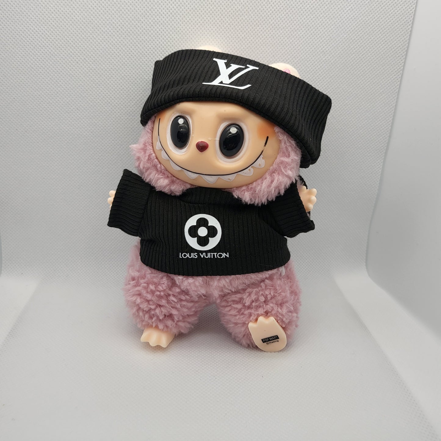 Labubu Outfit - Black Louis Vuitton Logo Set w/ Matching Black Hat