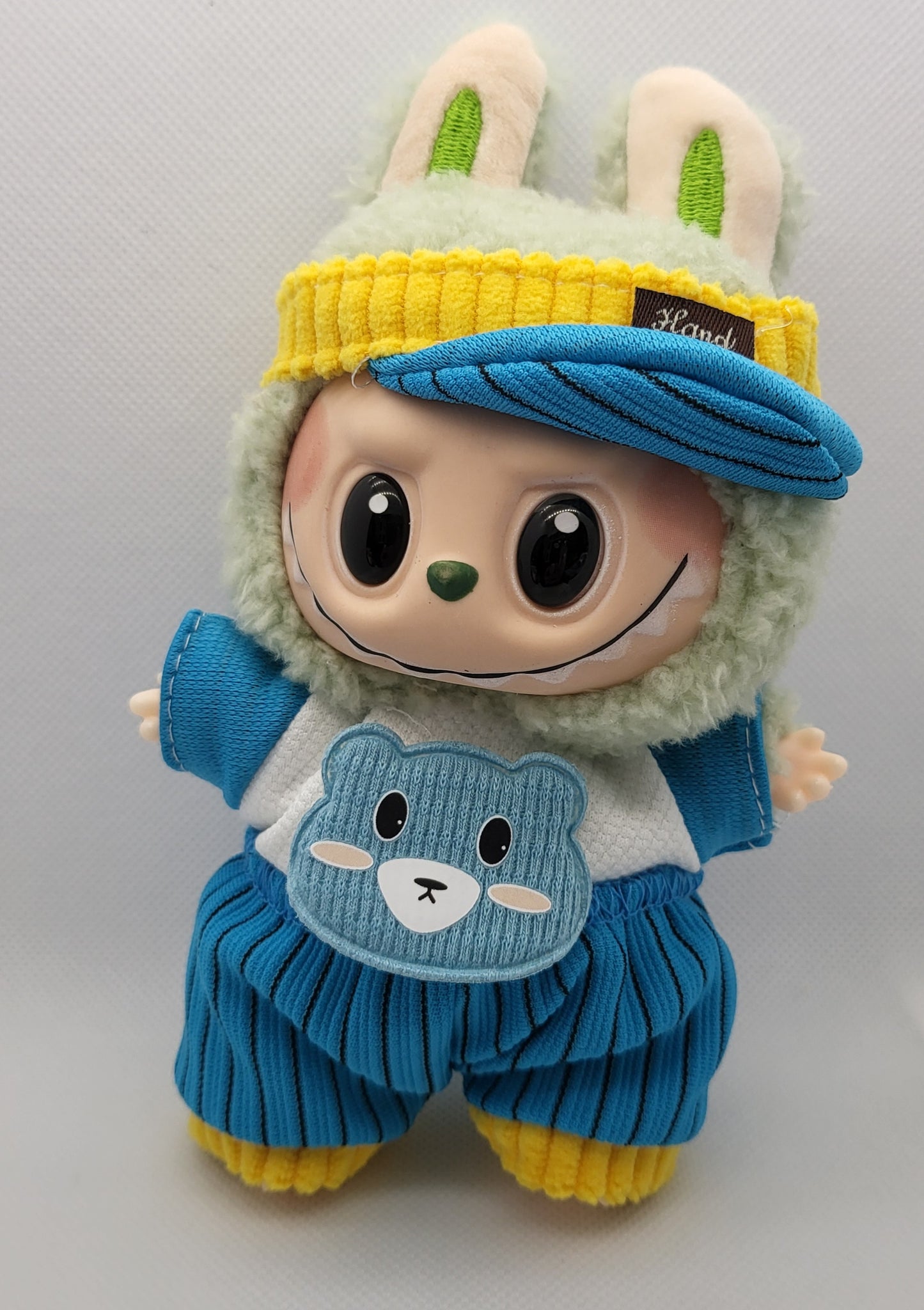 Labubu Outfit - Blue & Yellow Loungewear Set w/ Matching Visor Hat