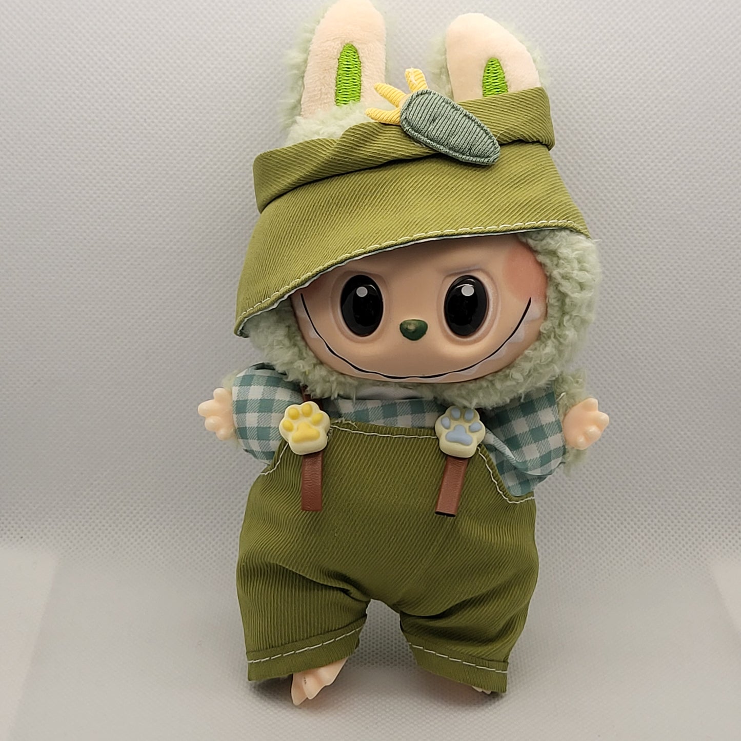 Labubu Outfit - Green Overalls Set w/ Matching Green Hat