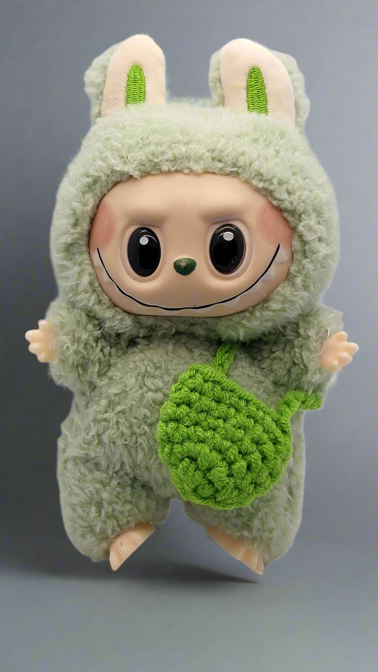 Labubu Accessory - Green Knitted Purse