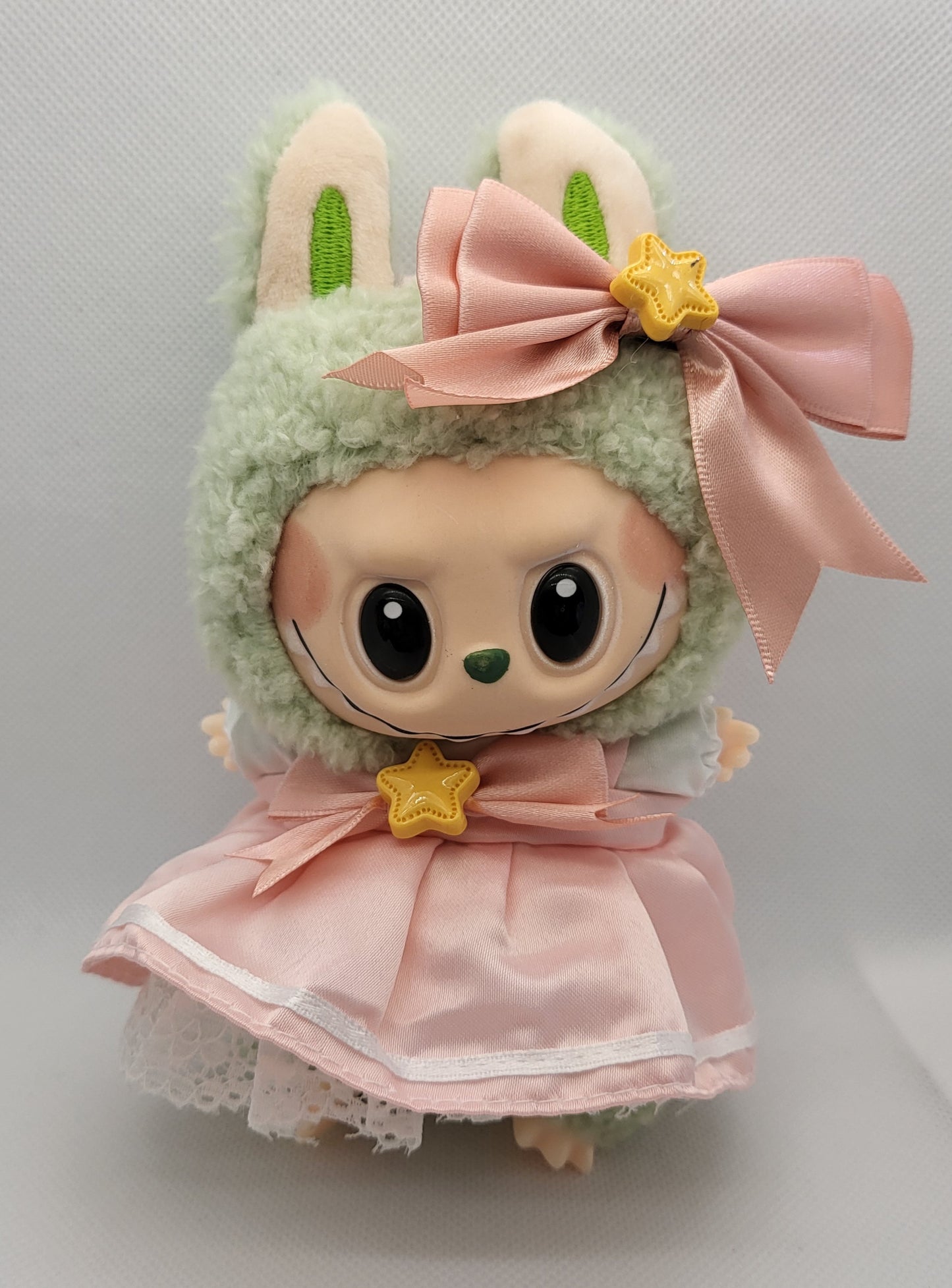 Labubu Outfit - Pink Satin Dress w/ Matching Satin Bow