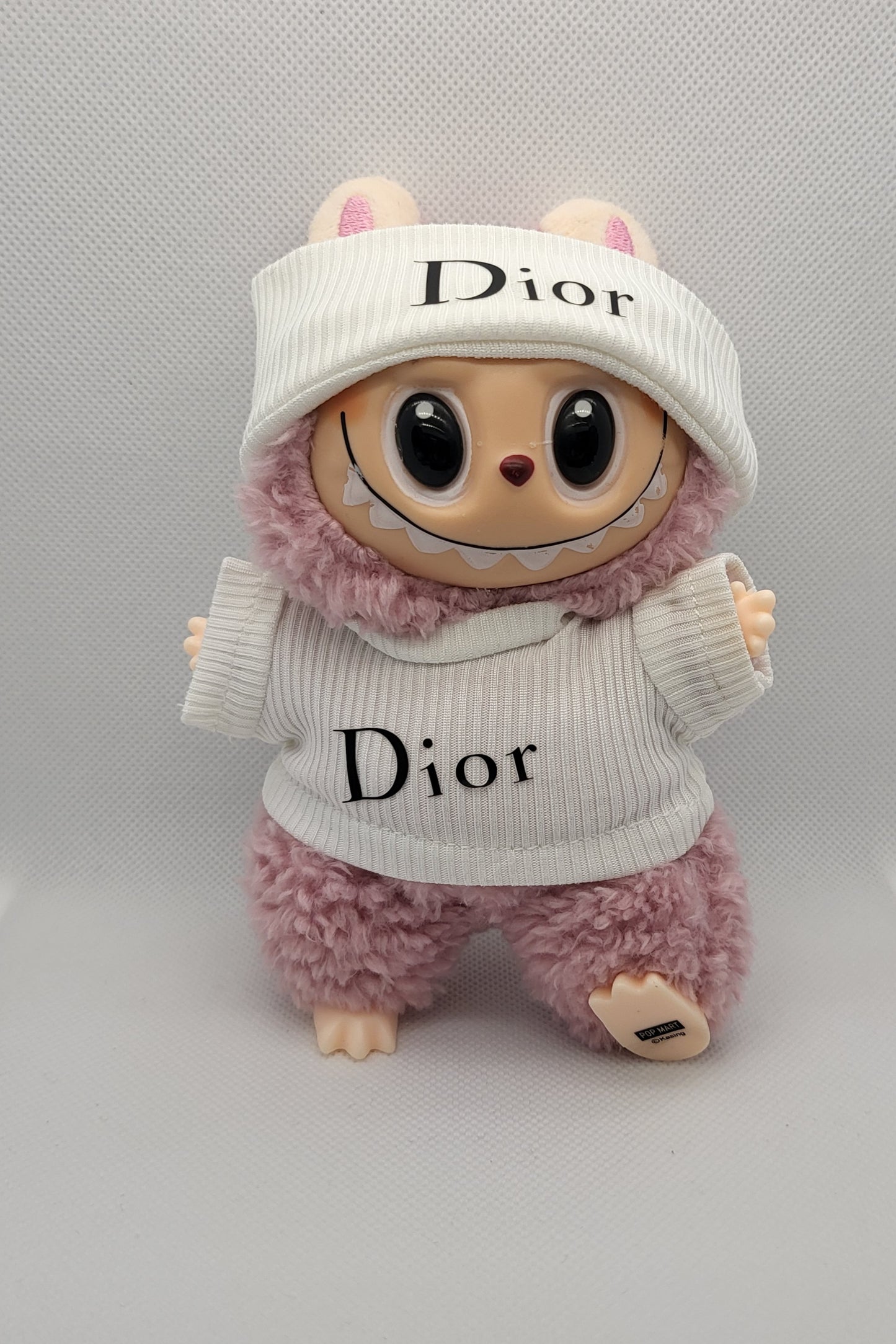 Labubu Outfit - White Dior Logo Set w/ Matching Hat
