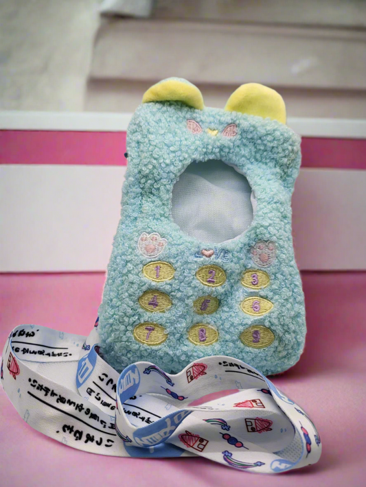 Labubu Fun Accessory – Blue Plush Phone Bag Edition