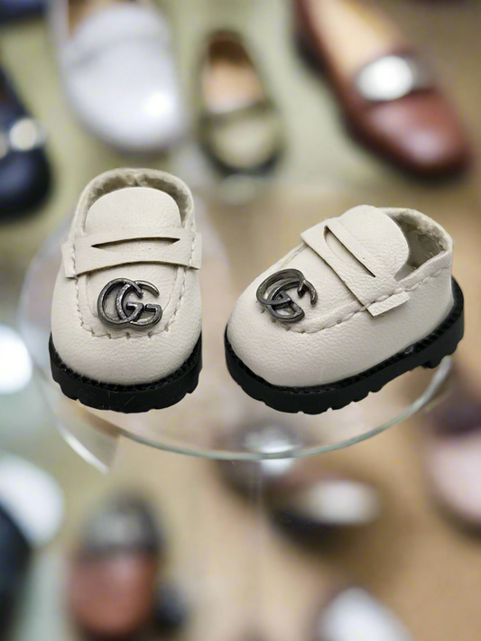 Labubu Luxe Loafers – White GG Edition