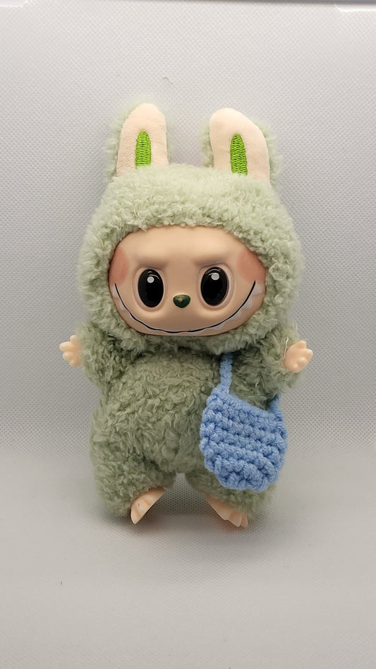 Labubu Accessory - Blue Knitted Purse