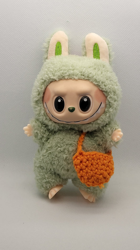 Labubu Accessory - Orange Knitted Purse