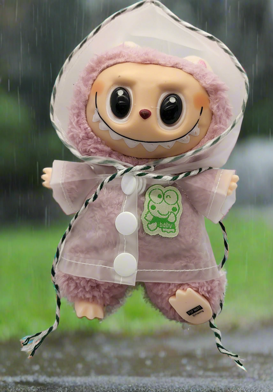 Labubu Outfit - Threaded Transparent Hooded Poncho Set