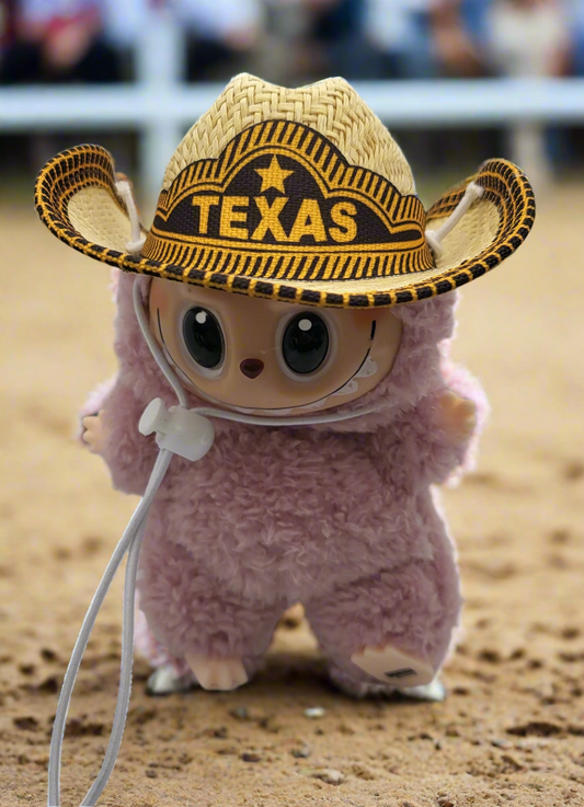 Labubu Accessory - Western style Texas Hat w/ Adjustable Chin Strap